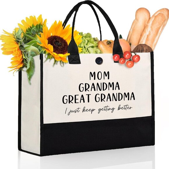 Large Canvas Tote Bag Gifts for Grandma Great-Grandma Mommy Retirement - Picture 8 of 8